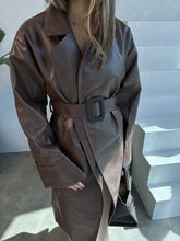 Load image into Gallery viewer, long leather jacket