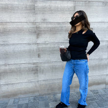 Load image into Gallery viewer, ribbed cut out shirt