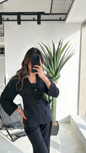 Load image into Gallery viewer, Belted black top