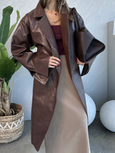 Load image into Gallery viewer, long leather jacket