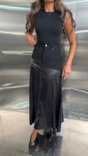 Load image into Gallery viewer, denim silk skirt