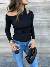 Load image into Gallery viewer, ribbed cut out shirt