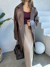 Load image into Gallery viewer, long leather jacket