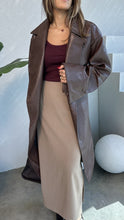 Load image into Gallery viewer, long leather jacket
