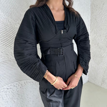 Load image into Gallery viewer, Belted black top
