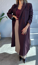Load image into Gallery viewer, maroon long blazer