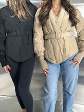 Load image into Gallery viewer, puffer jacket with belt