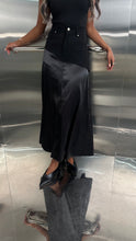 Load image into Gallery viewer, denim silk skirt