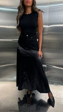 Load image into Gallery viewer, denim silk skirt