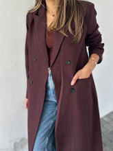 Load image into Gallery viewer, maroon long blazer