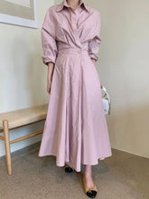 Load image into Gallery viewer, Fitted wrap dress - length 51"