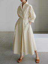 Load image into Gallery viewer, Fitted wrap dress - length 51"