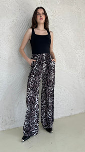 Leopard silk pants