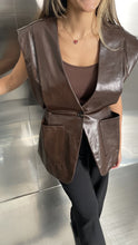 Load image into Gallery viewer, padded leather vest with waist detail
