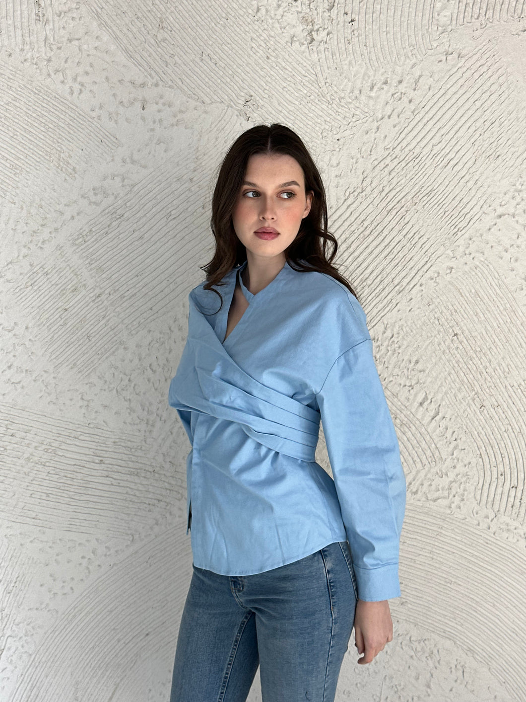 Blue Wrap shirt