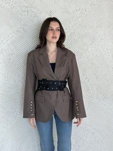 belted wrap blazer