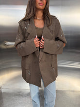 Load image into Gallery viewer, embellished blazer with open sleeves
