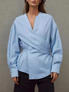 Blue Wrap shirt