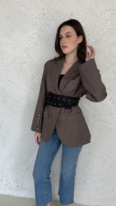 belted wrap blazer