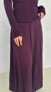 3 piece maroon skirt set