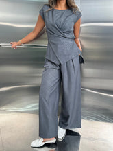 Load image into Gallery viewer, pencil grey wrap pant set
