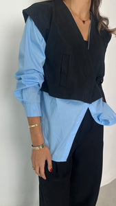 overshized shirt with connected vest