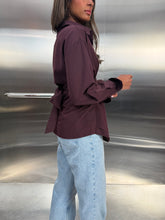 Load image into Gallery viewer, maroon wrap belt shirt
