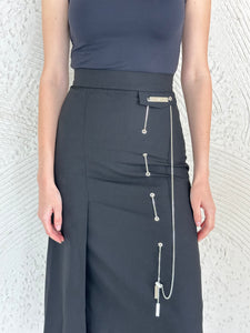 Midi skirt with chain detail