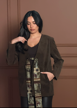 Load image into Gallery viewer, Soft suede blazer with scarf detail
