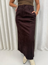 Load image into Gallery viewer, maroon suede skirt
