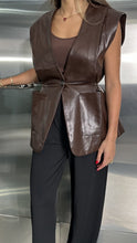 Load image into Gallery viewer, padded leather vest with waist detail
