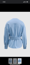 Load image into Gallery viewer, Blue Wrap shirt
