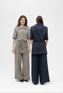 2 piece suit with wrap skirt