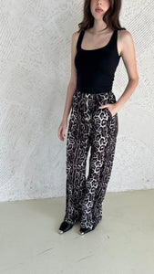 Leopard silk pants