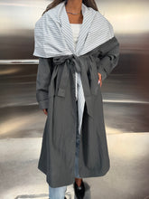 Load image into Gallery viewer, trench coat with detachble scarf
