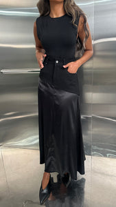 denim silk skirt