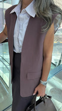 Load image into Gallery viewer, plum over sized vest with shirt
