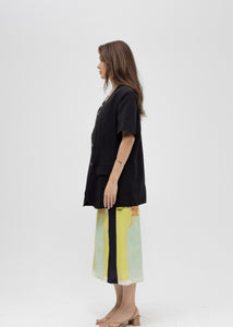 Silk skirt and oversized blazer set