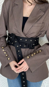 belted wrap blazer