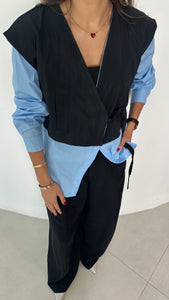 overshized shirt with connected vest