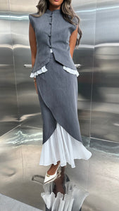 skirt set with chiffon inserts