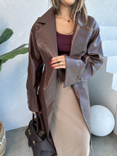 Load image into Gallery viewer, long leather jacket
