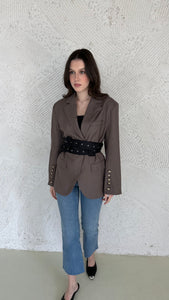 belted wrap blazer