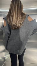 Load image into Gallery viewer, over sized open shoulder wool sweater
