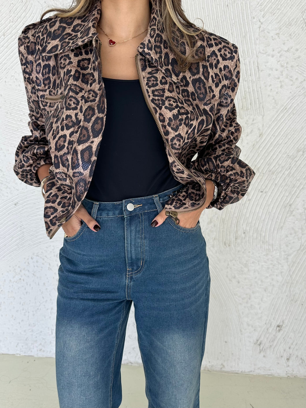 light leopard jacket