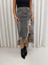 Load image into Gallery viewer, denim checkered skirt
