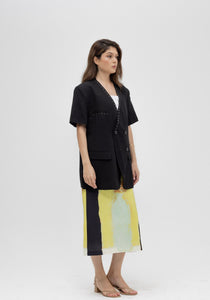 Silk skirt and oversized blazer set