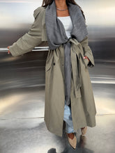 Load image into Gallery viewer, trench coat with detachble scarf
