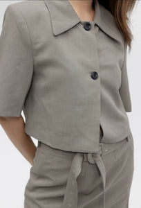 2 piece suit with wrap skirt