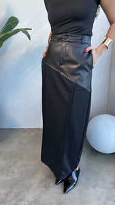 maxi leather skirt